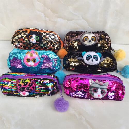 Student pencil pen box bag girl unicorn leopard cat panda sloth wristlet wallet soft toys kids toys gift good quality cute