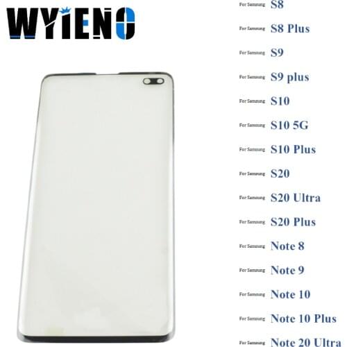 Edge Digitizer LCD Sensor Glass Panel For Samsung Galaxy S8 S9 S10 S20 Note 8 9 10 20 Plus Ultra Touch Screen Glass lens + OCA