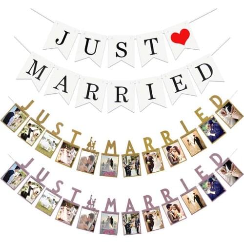 Bride To Be Wedding Decoration Photo Retro Pull Flag Happy Wedding Banner Flag Just Married Bunting Wedding Bridal Shower Party