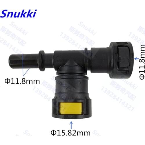 11.8 15.82mm fuel line quick connector Tee connector black color plastic auto fittings for car for German car 2 pc a lot