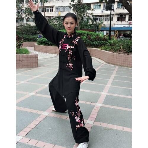 Customize Autumn&winter women embroidery plum blossom wushu kung fu uniforms Tai chi suits martial arts competition clothing