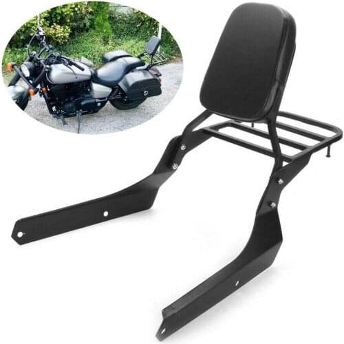 Motorcycle Rear Passenger Backrest Black Sissy Bar Cushion Pad Luggage Rack for Honda VT750C2/C2B Shadow Spirit