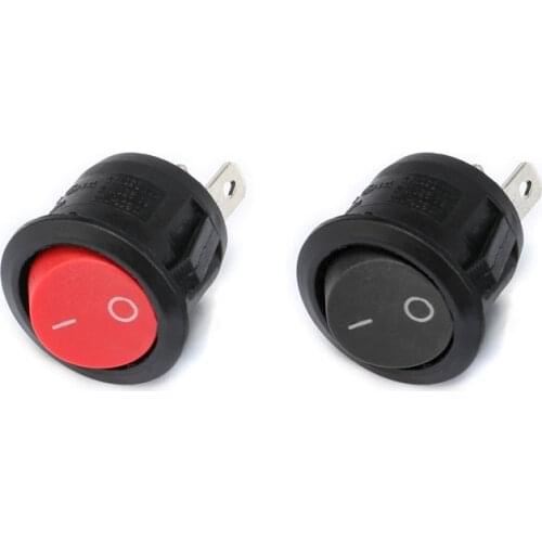 10pcs/lot 3A 250V KCD1 2 PIN Small Round Boat Rocker Switches 16.5mm Plastic Rocker Switch Push Button Switch Momentary ON/OFF