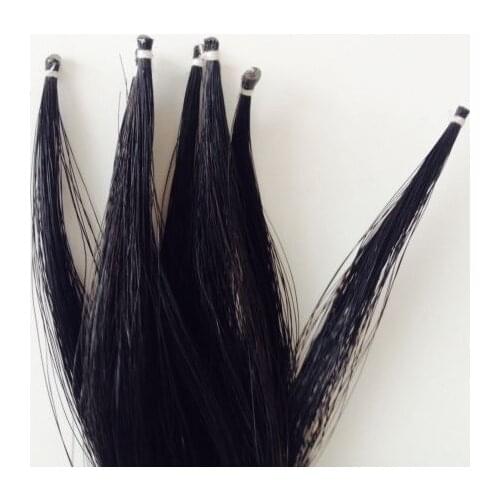 100 hanks high quality natural black horsetail hairs violin bowhairs