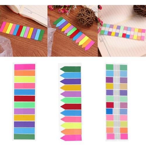 12 Colors Sticky Notes Index Memo Pad N Times Label Paper Bookmark Sticker Sign Message School Supplies Gift