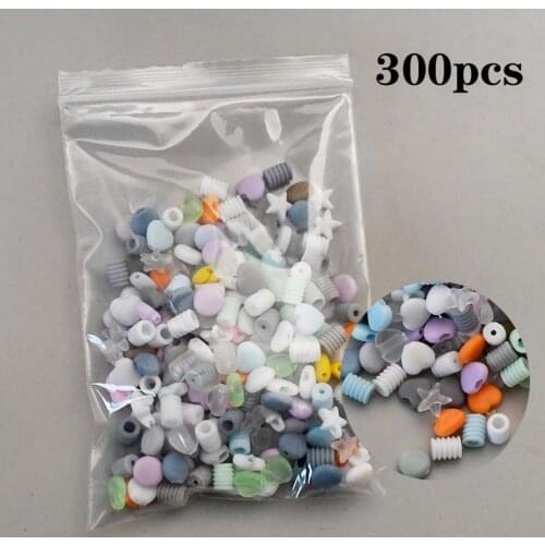 300pc/bag Silicone Cord Locks Stoppers Elastic Cord Adjuster Non Slip Toggles for Drawstrings Adjustment Buckle Beads