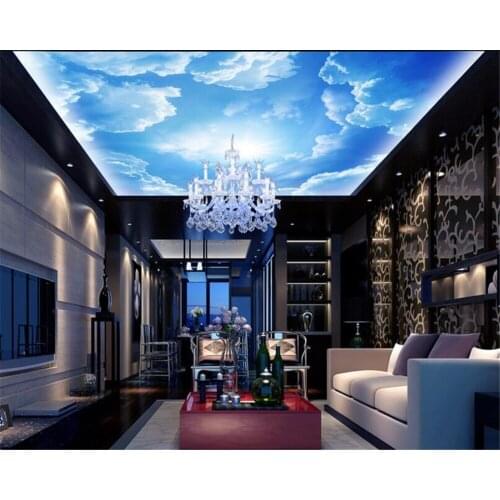 Beibehang Custom 3D wallpaper living room children bedroom blue sky white sky zenith background photo wallpaper papel de parede