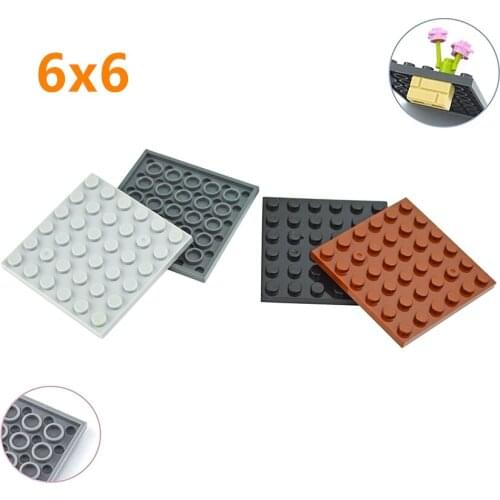 10PCS 6*6 Dots DIY Building Blocks Thin Figures Bricks 6x6 Dots Educational Creative Part Compatible with 3958 Toy for Children