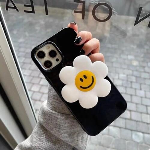 Unique Flower Stand Holder Jelly Cover Case For iPhone 11 Pro Max 12 12Pro X XS Max XR 7 8 6 6S Plus SE 2020