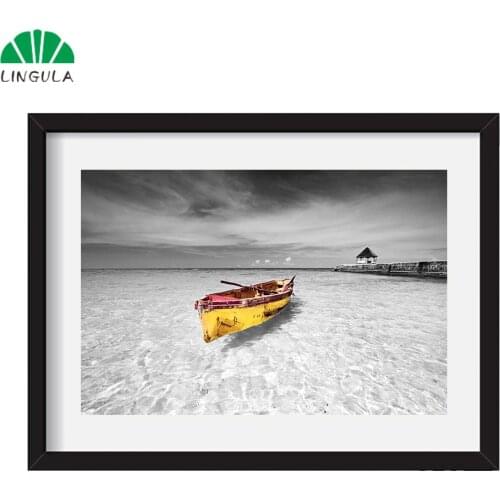 Black White Painting Seascape Landscape Sea Boat Posters and Prints Canvas Art Paint Home Decor Wall Pictures for Living Room