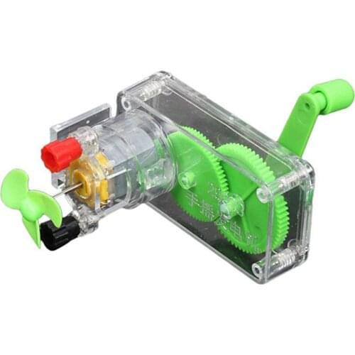 Kids Students Physics Experiments DIY Hand Crank DC Generator Model Fan Kit Science Experiment Education Kids Toy lab supplies
