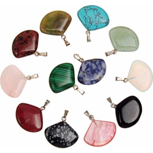Druzy Mixed Sector Fun-Shape Chalcedony Crystal Opal Pendant Necklace Charm Nature Stone Pendant for Men Women Jewellery Crafts