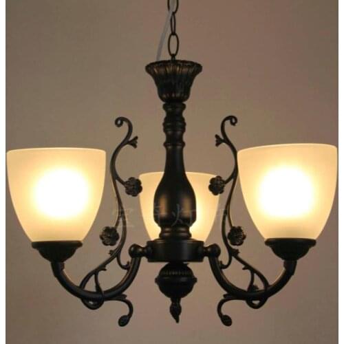 European retro wrought iron pendant lights bedroom study lamp Mediterranean American pendant lamp restaurant lamp Free shipping