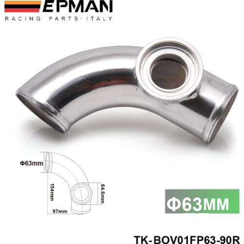2.48" 63mm 90 degree Flange Pipe Fit For Type-2 II 2 Adjustable SQV BOV Blow Off Valve TK-BOV01FP63-90R