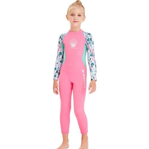 DIVE & SAIL girls Wetsuit 2.5MM neoprene Scuba diving suit children drifting Surfing snorkeling Swimsuit Sun-proof swimwear