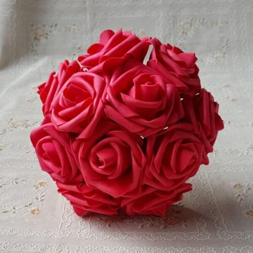 7cm 14colors PE Foam Rose Flowers Wedding Decoration Flower Bouquet Artificial Rose Fake Flower Wedding Car Decor