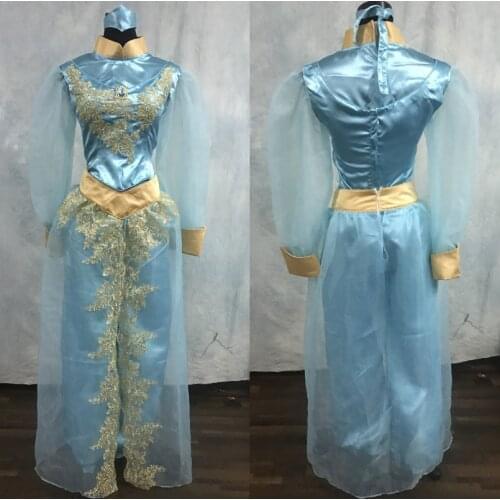 Lamp Princess Jasmine Cosplay Costume Adult Women Dance Dress Fantasy Halloween Carnival Party Gown