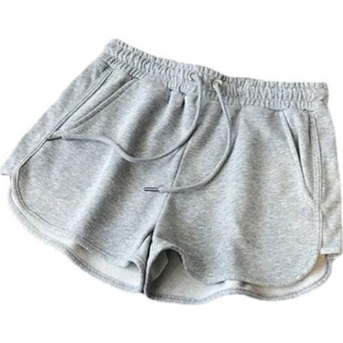 Summer Gray Shorts Women Fashion Ladies Elastic Waists Short Pants Girl Casual Cotton Shorts Black Home Shorts For Female S-XL