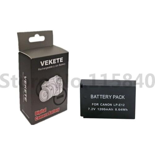 LP-E12 LP E12 LPE12 Li-ion Battery for Canon EOS M50, EOS M100,100D Kiss X7 Rebel SL1 Camera