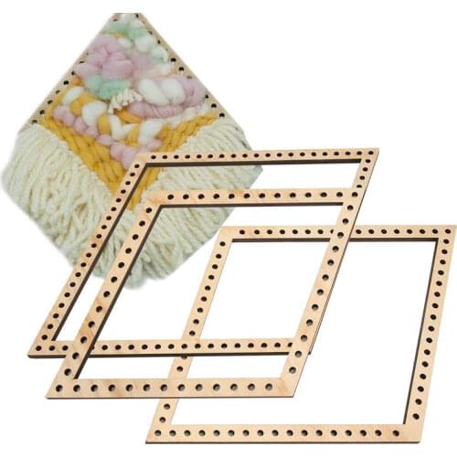3Pcs/Set Knitting Machine, Pine Wood Rhombus Weaving Machine Mini Knitting Loom DIY Tapestry Knitting Frame Blanket Scarf Loom