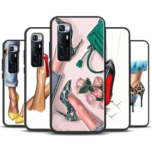 Fashion High Heels Case For POCO X3 Pro F1 F2 F3 M3 Coque For Xiaomi Mi 11 Note 10 Lite Mi 11 Ultra 10T Pro
