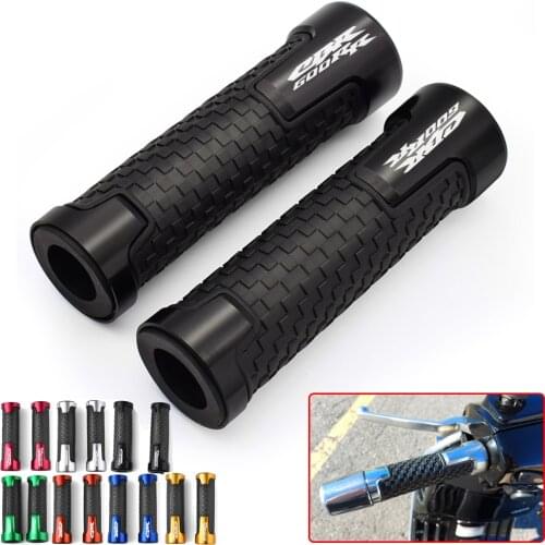 LOGO Motorcycle Hand Grips CNC Throttle Moto Handlebar Soft Rubber Grips For Honda CBR600RR 2003-2021 CBR600 CBR 600 RR 600RR