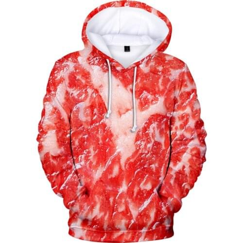 2021 Product Pork Men Hoodie Mens 3D Printi Beef Meat Print Hooded Sweatshirt Plus Size Autumn Winter Streetwear H013