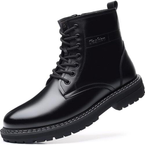 Men Women Martin Boots Outdoor Genuine Leather Autumn Spring Non-slip Walk Male Casual Flats Shoes Sneakers Fashion Comfortable