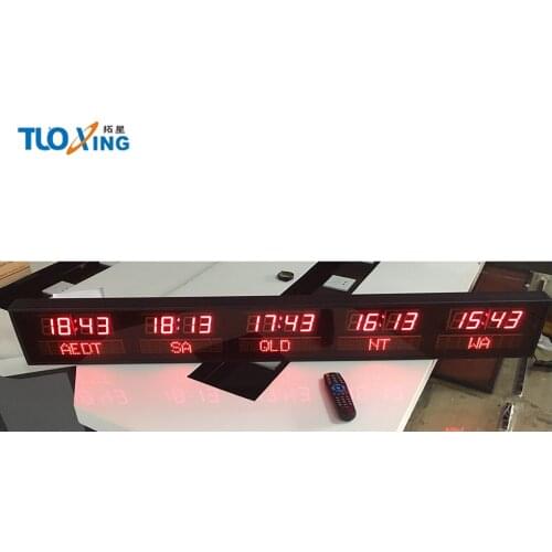 Airport Hotel Digital World Time Zone Clock Wall Mounting Time Clock
