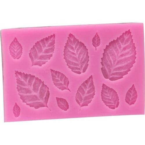 New Rose Leaf Silicone Mold Leaves Cupcake Topper Fondant Molds DIY Cake Decorating Tools Candy Clay Chocolate Gumpaste Mould