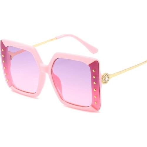 Oversized Square Frame Crystal Diamond Sunglasses Women 2021 Luxury Design Plastic Metal Driving Sun Glasses For Women Men