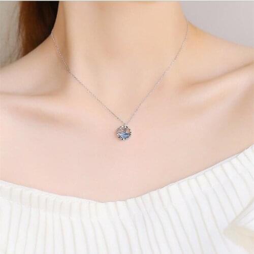 New Fashion Ocean Fish Pendant Necklace Girl Clavicle Accessories Top Quality 925 Sterling Silver Necklace Women Choker Bijou