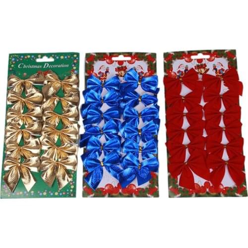 Hot Christmas Flocking Bronzing Bow Tie Decorations For Home Natal Pendant Tree Decorations Christmas Flocking Bronzing Bow Tie