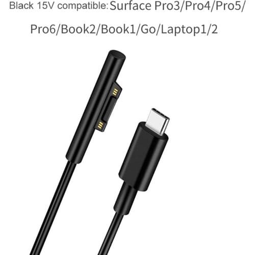 Type C Power Supply Charger Adapter Durable Material PD Cord Fast Charging Cable For Surface Pro3/pro4/pro5/pro6/book2/book/GO