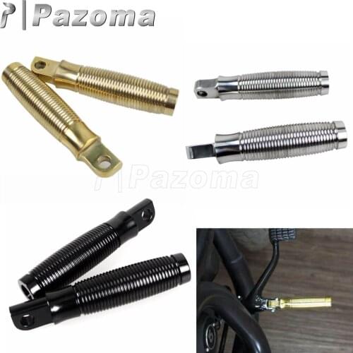 2pcs Old School Motorcycle Solid Footpegs Ripple Wave Style Foot Pegs for Harley Bobbers Chopper Cafe Racer Honda Suzuki Yamaha