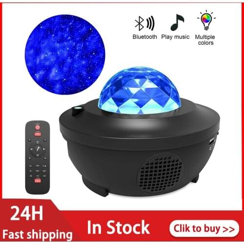 Music Starry Sky Water Wave LED Projector Light USB Powered Bluetooth Control Galaxy 360 Pro Projector Light Decor
