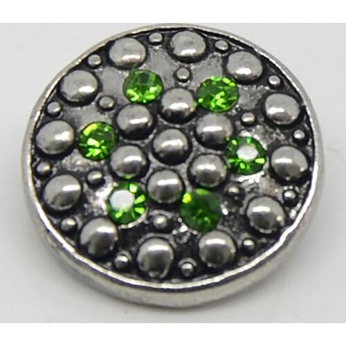 Green Rhinestone Snaps Buttons Styles Snaps Charms For Necklace Bracelet Jewelry