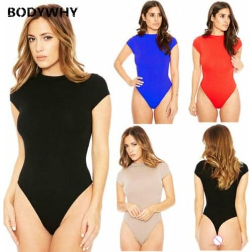 Womens Short Sleeve Shirt Jumpsuit Bodysuit Stretch Leotard Top T-Shirt Short Sleeve Shirt Women Women Shirts Funny