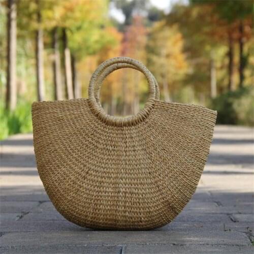 38x25CM New Style Straw Bag Woven Women Retro Womens Handbag Shopping Casual Travel Beach Bag Rattan Bag a6117