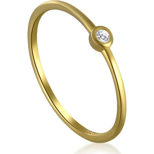 925 Sterling Silver Rings For Women Gold Crystal Zircon Finger Rings Girl Black Geometric anillos Female Dainty Rings R5