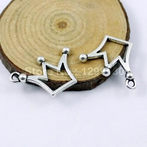 100pcs/lot Metal Zinc Alloy Silver Tone Crown Charm Pendant For Necklace DIY Jewelry Making Accessories 19x15mm (K01014)