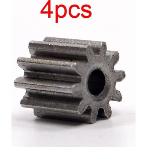 4Pcs 10T 0.6M 2.3mm Metal Motor Gear 7*7mm Pinion Spare Parts For 1/16 Heng Long RC Tank Model