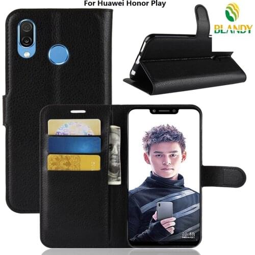 50pcs/lot For Huawei Y9 2018 Litchi Lychee Wallet Leather Cover Case For Huawei honor 7A pro Enjoy 8E play