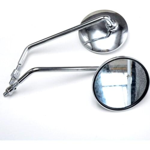 8mm/10mm Universal motorcycle accessories mirrors chrome round mirror motorcycle for kawasaki yamaha suzuki ducati honda