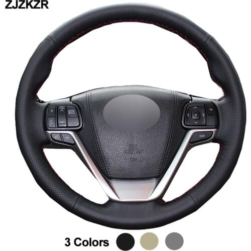Car Auto Steering-Wheel Cover For Toyota Highlander 2014 -2019 Sienna 2015- 2019 Braid on the Steering wheel 2015 2016 2017 2018