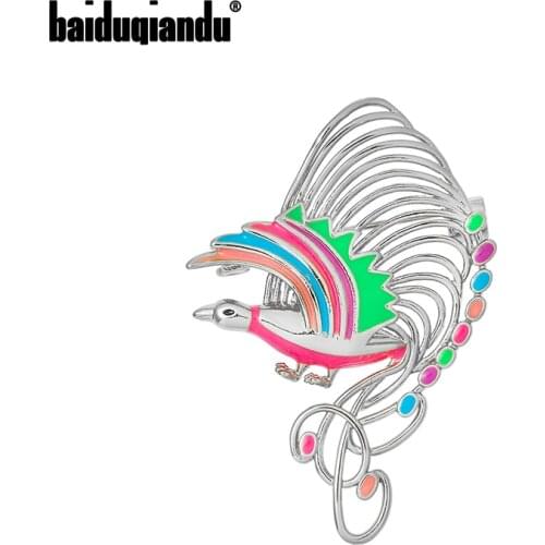 Baiduqiandu Brand New Arrival High Quality Enameled Flyer Bird Copper Brooch Pins for Women