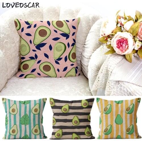 Lovely Christmas Decoration Happy Cute Green Avocado Pink Plaid Throw Pillows Case 40 45 50 Spring Kissen Outdoor Garden Decor