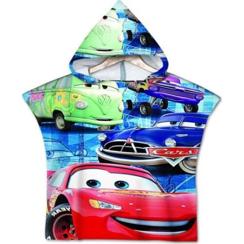 Disney Lightning McQueen Car Bath Towel Bathrobe Cartoon Swimming Towel Child Soft Absorbent Coak Beach Towel 60x60cm(Kid)