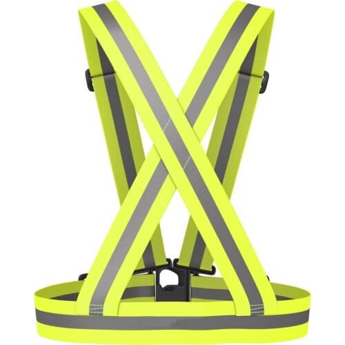 Elastic Reflective Vest High Visibility Unisex Outdoor Running Cycling Safety Vest Adjustable Elastic Fluorescence Safety Strap