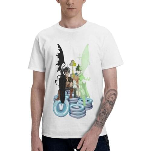 Black Clover Asta Yuno T Shirts Men Short Sleeve 100% Cotton T-shirts Japan Anime Manga Tees Top Graphic Tshirt Gift Idea